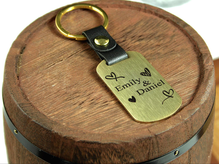 Personalised Couples Dog Tag Keyring