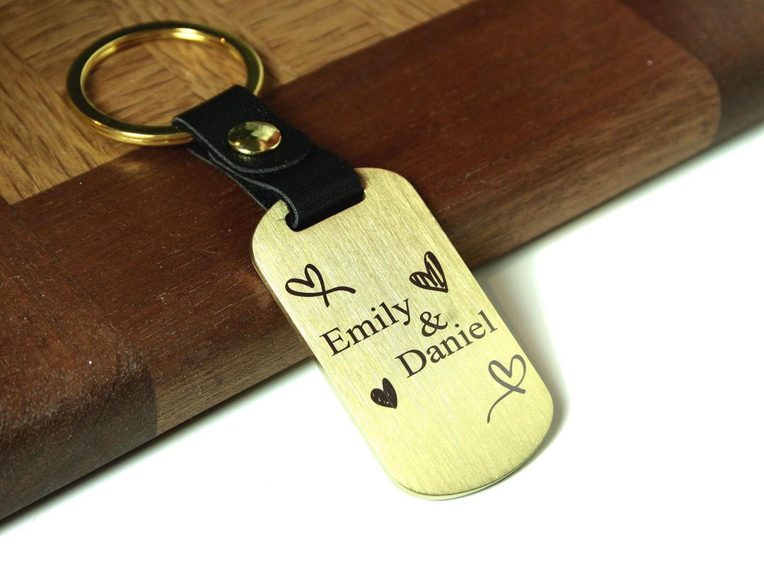 Personalised Couples Dog Tag Keyring