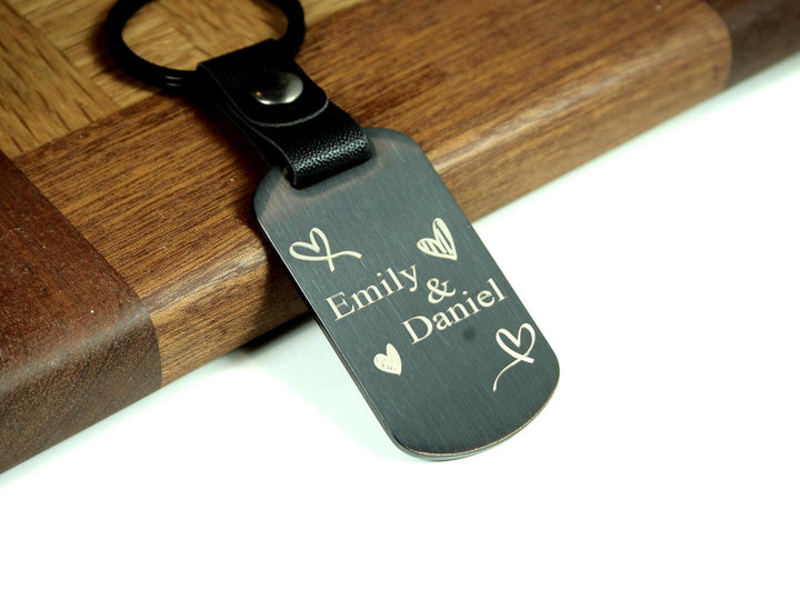 Personalised Couples Dog Tag Keyring