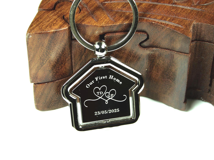 Rotating Personalised New Home Keyring