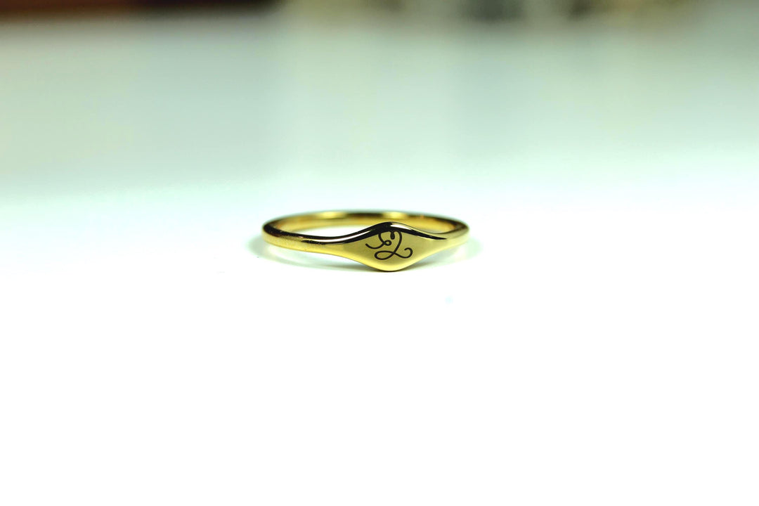 18k Gold Plated Initial Ring