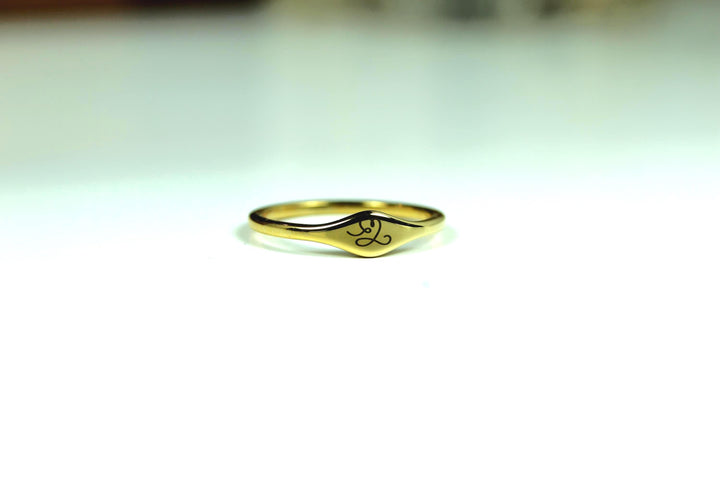 18k Gold Plated Initial Ring