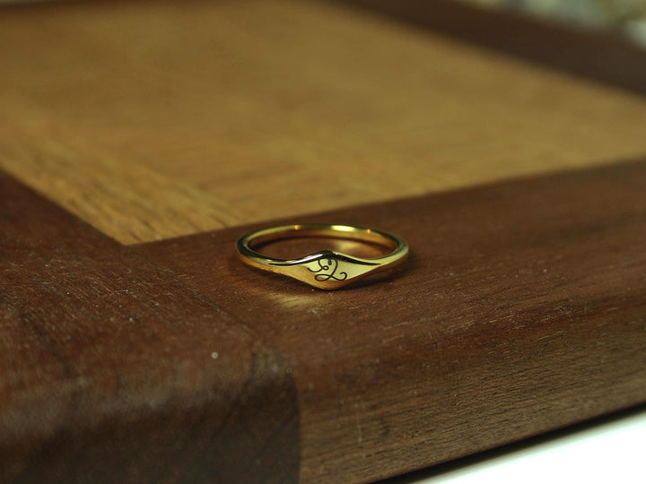 18k Gold Plated Initial Ring
