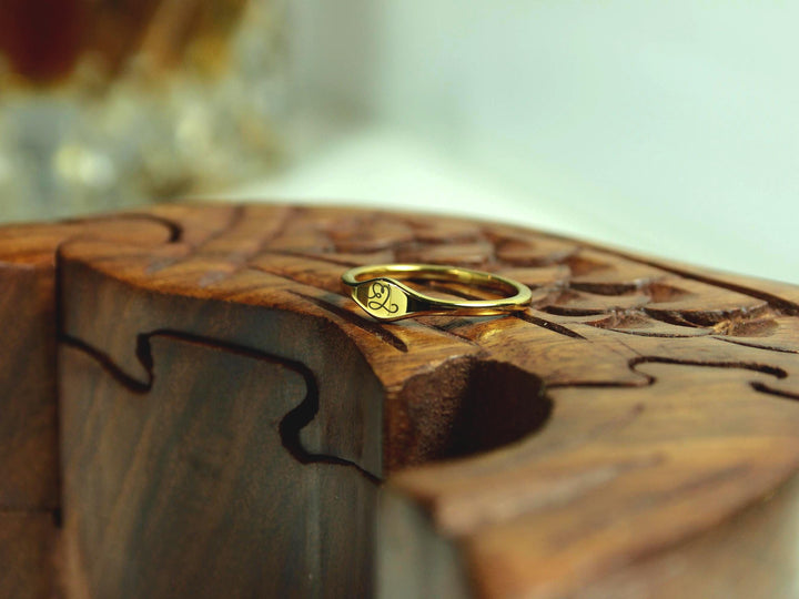 18k Gold Plated Initial Ring