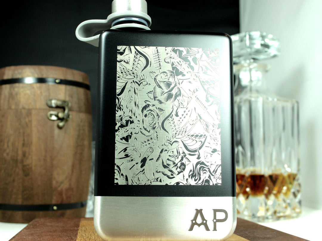 Tattoo Design Personalised Whiskey Flask