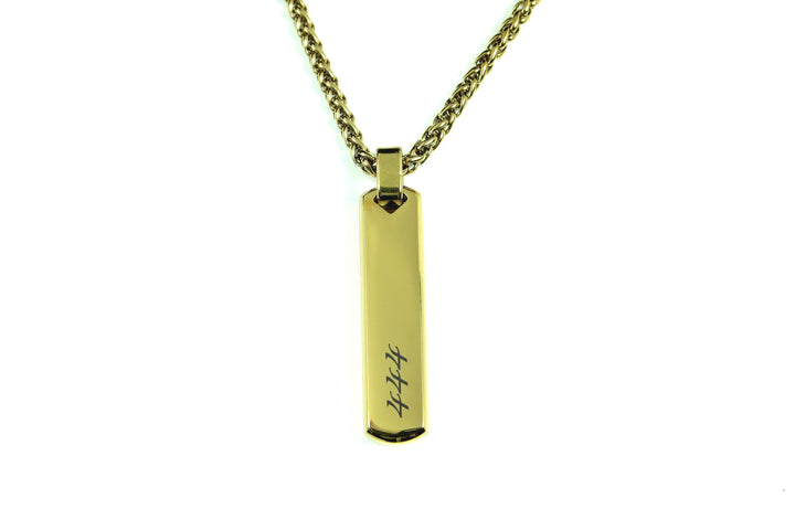 Gold Bar Angel Numbers Personalised Pendant With Chain