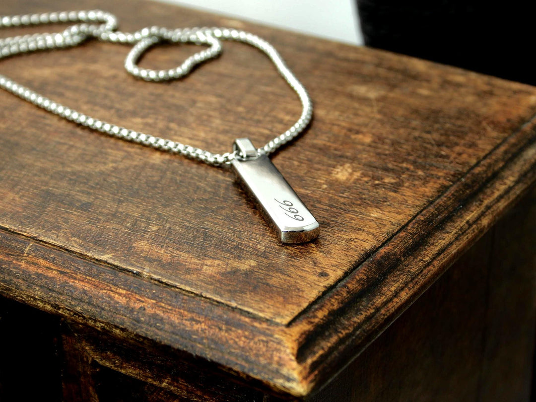Angel Number 777 Bar Pendant Necklace