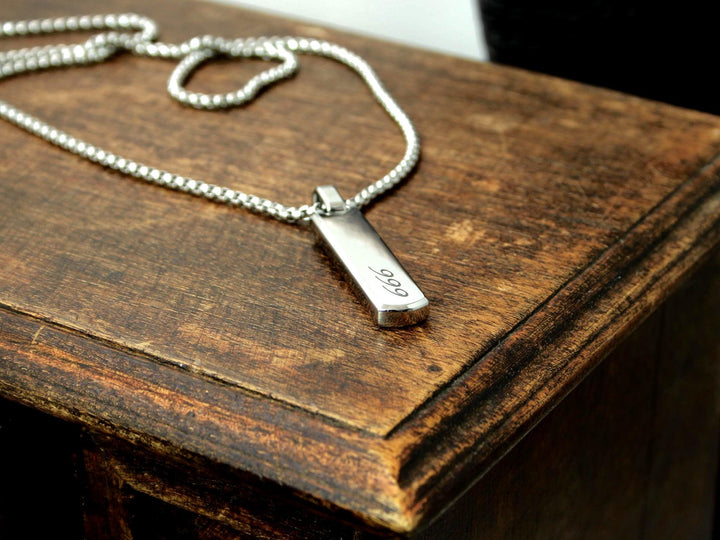 Angel Number 777 Bar Pendant Necklace