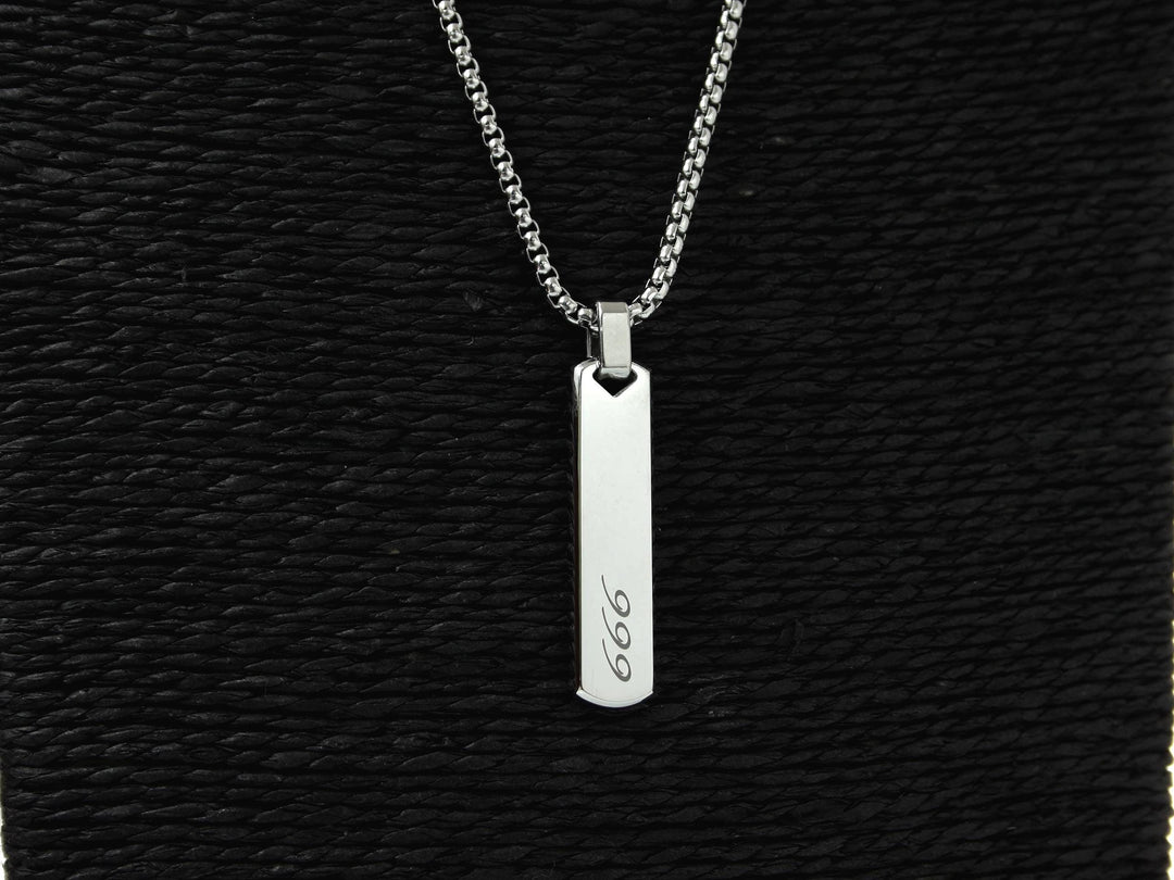 Angel Number 777 Bar Pendant Necklace