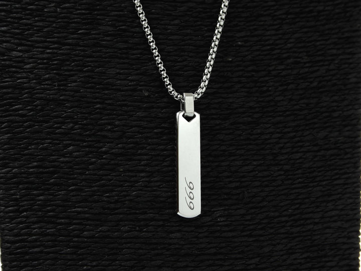 Angel Number 777 Bar Pendant Necklace