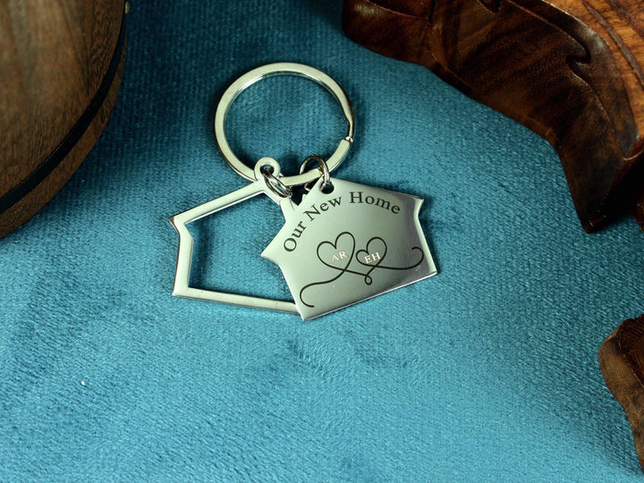 Personalised Double House Keychain