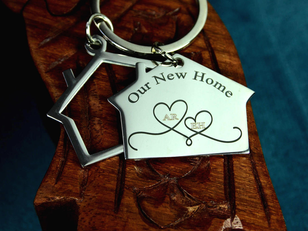 Personalised Double House Keychain