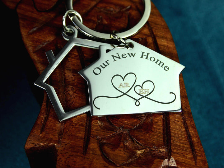 Personalised Double House Keychain