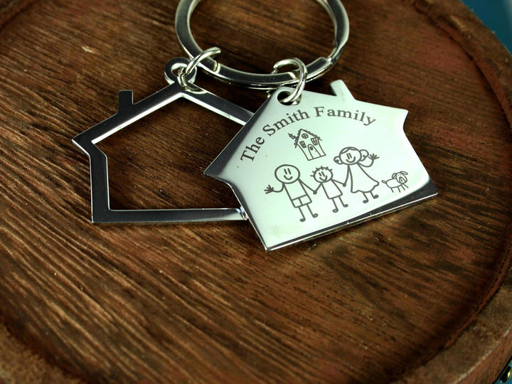 Personalised Double House Keychain
