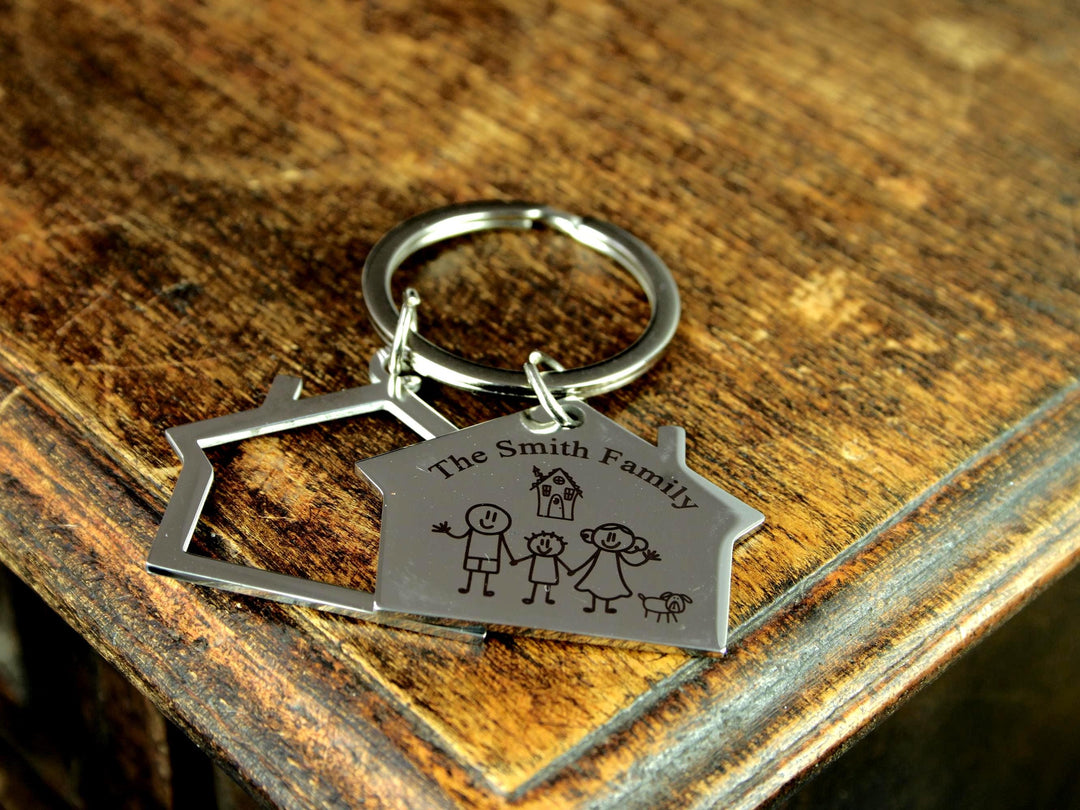 Personalised Double House Keychain