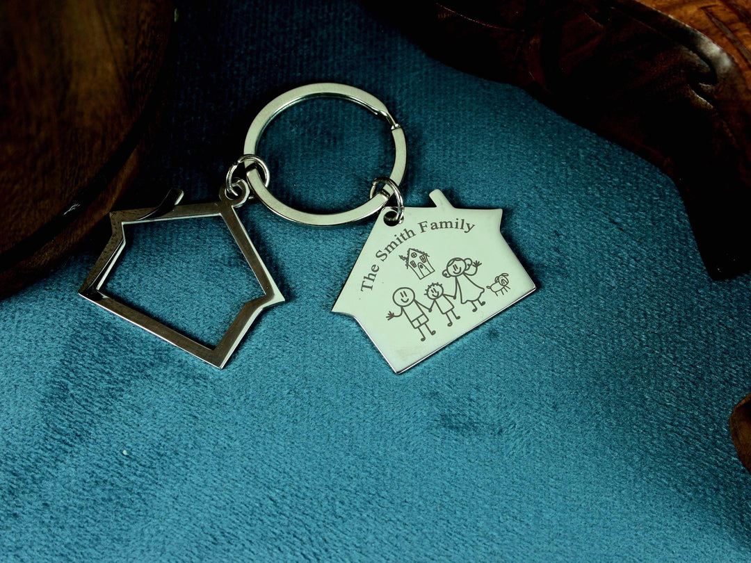 Personalised Double House Keychain