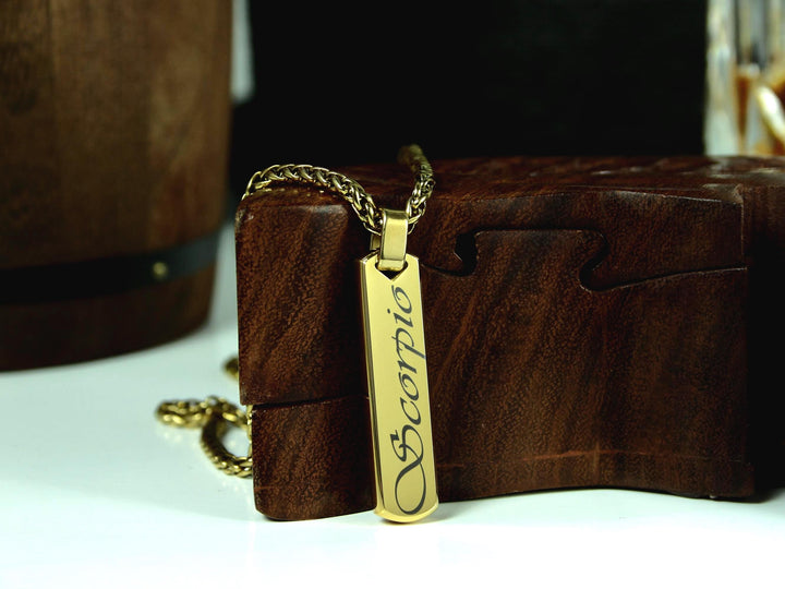 Personalised Zodiac Star Sign Bar Necklace