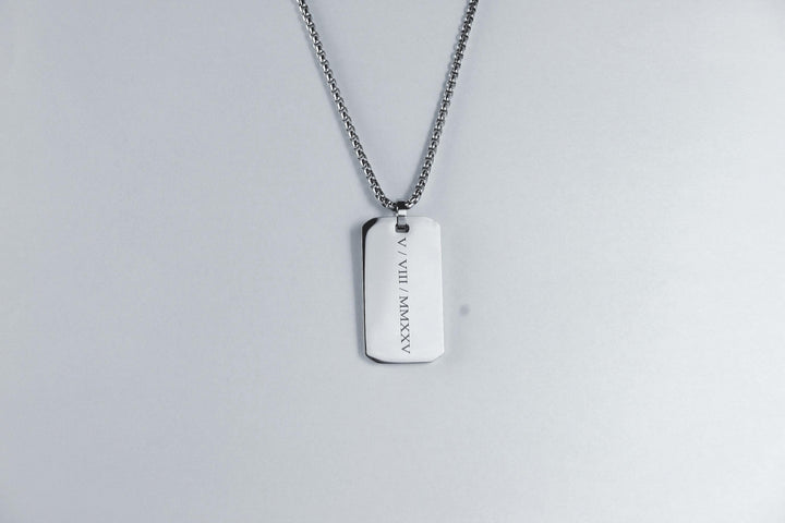 Roman Numerals Rectangle Necklace