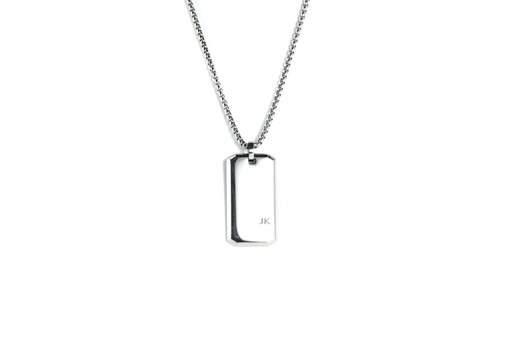 Custom Bezel Cut Pendant with Small Initials