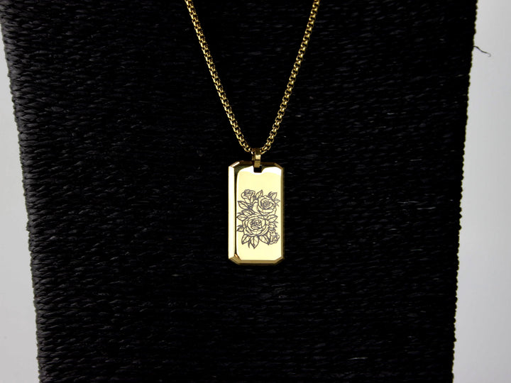 Gold Floral Tattoo Necklace