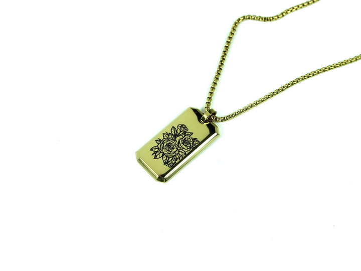 Gold Floral Tattoo Necklace