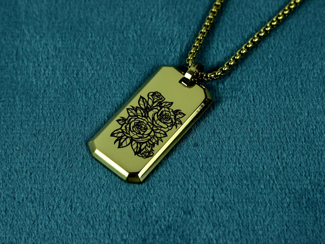 Gold Floral Tattoo Necklace