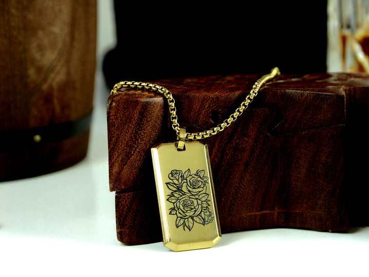 Gold Floral Tattoo Necklace