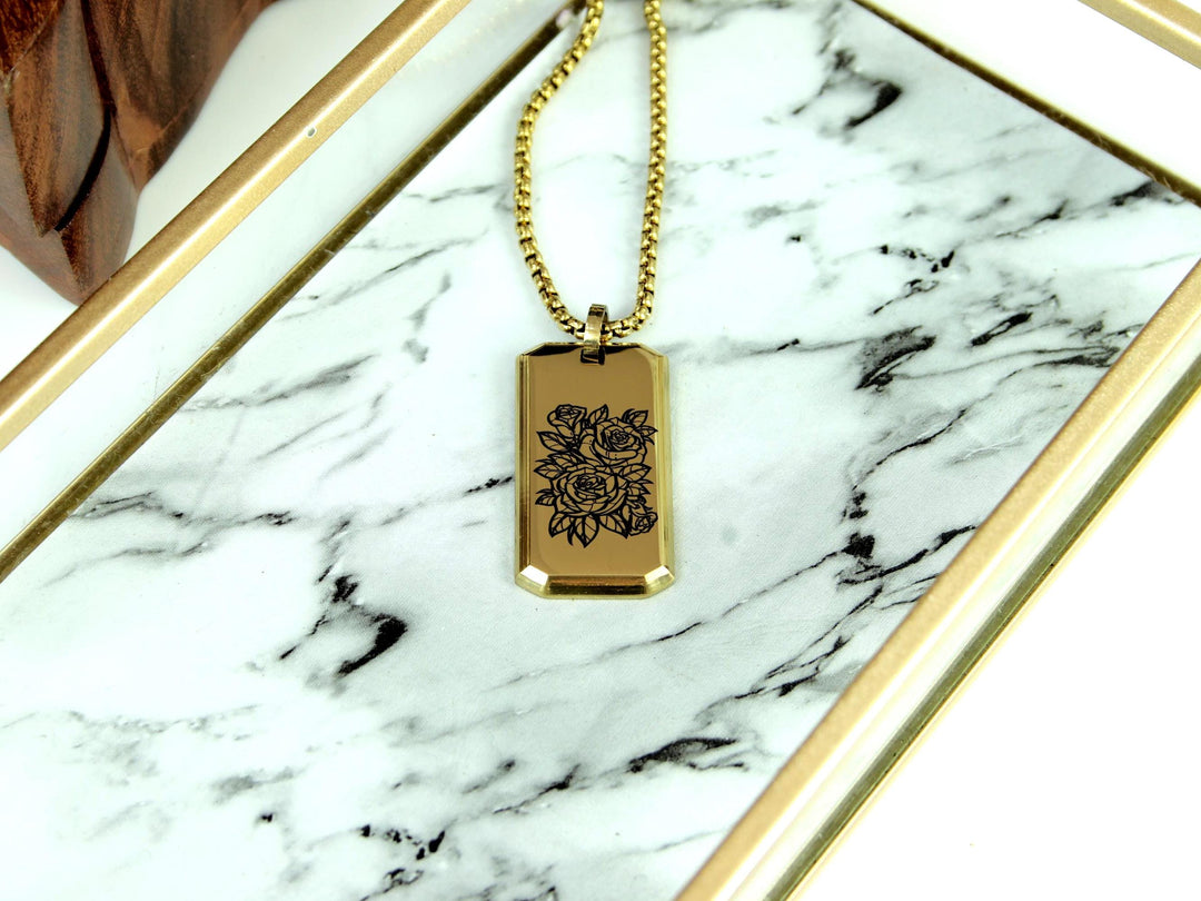 Gold Floral Tattoo Necklace
