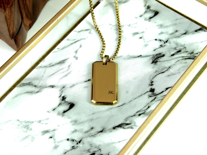 Minimalist Small Initial Bar Necklace