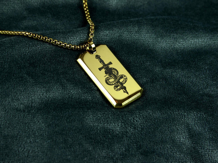 Gold Snake Necklace for Strength