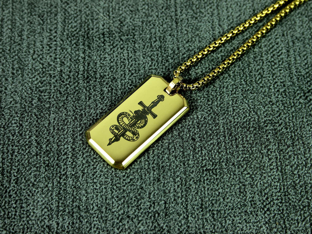 Gold Snake Necklace for Strength
