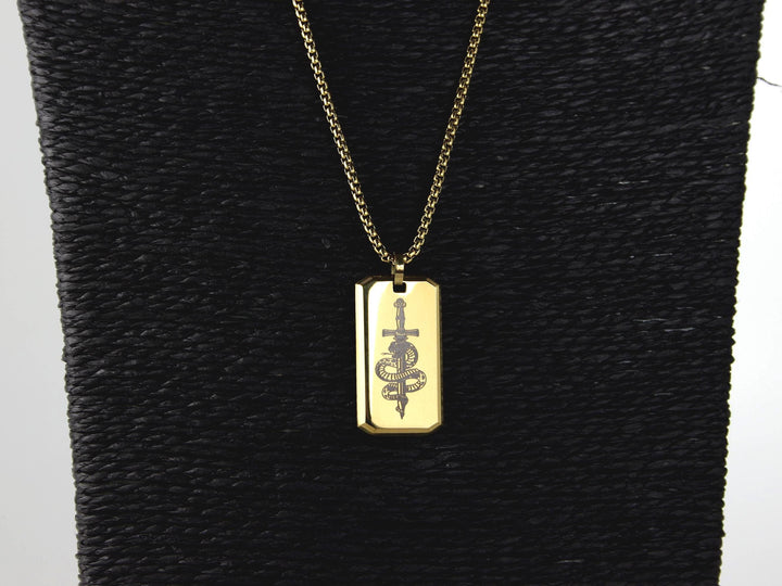 Gold Snake Necklace for Strength