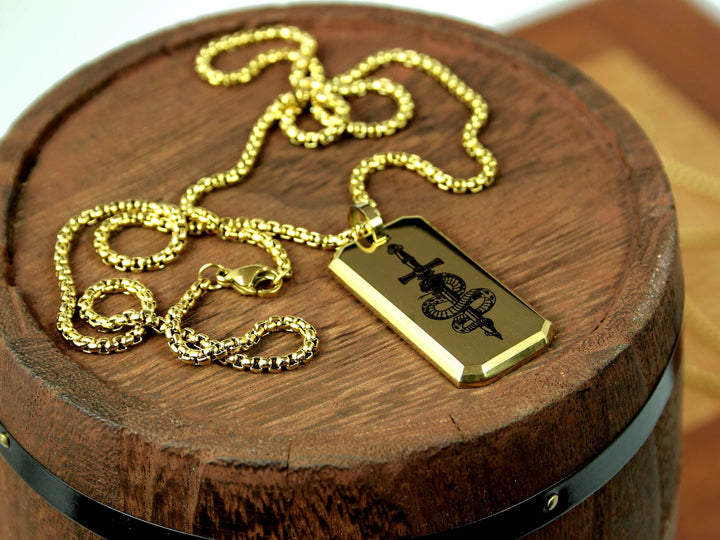 Gold Snake Necklace for Strength