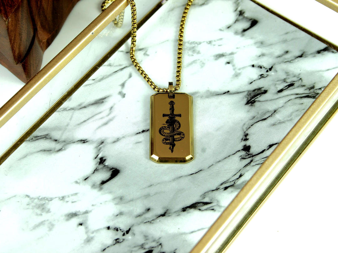Gold Snake Necklace for Strength