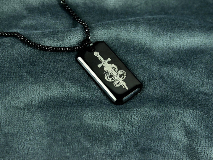 Black Snake Tattoo Design Pendant