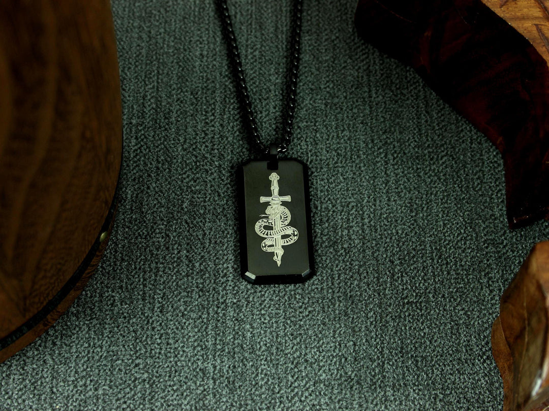 Black Snake Tattoo Design Pendant