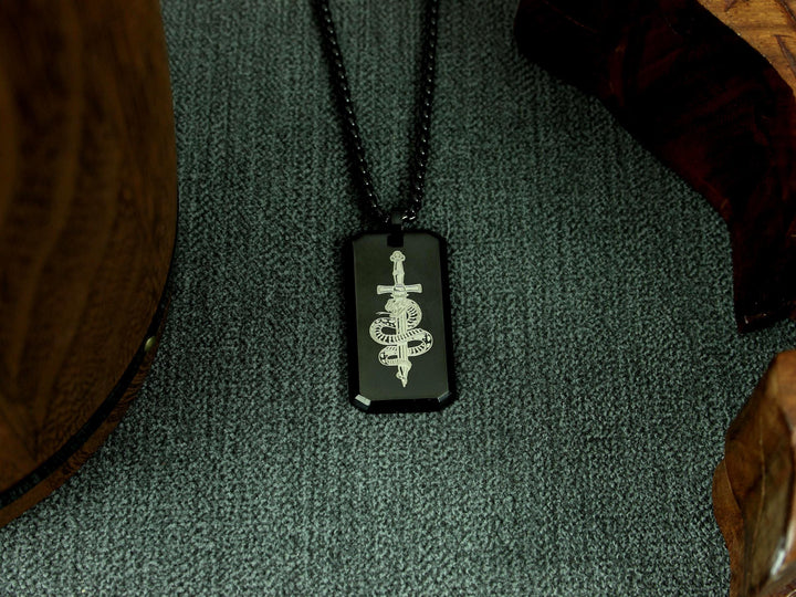 Black Snake Tattoo Design Pendant