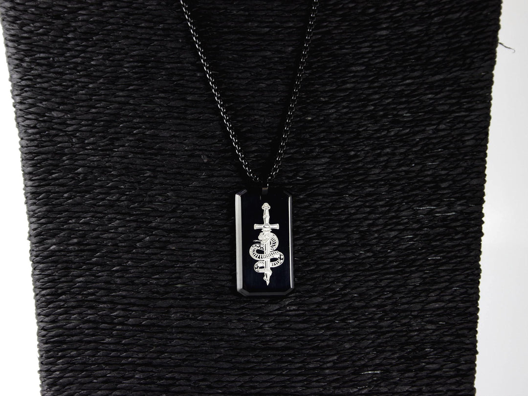 Black Snake Tattoo Design Pendant