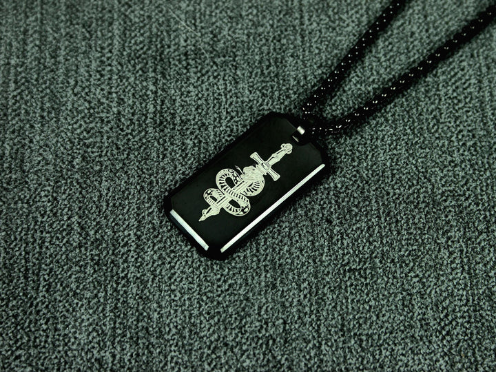 Black Snake Tattoo Design Pendant