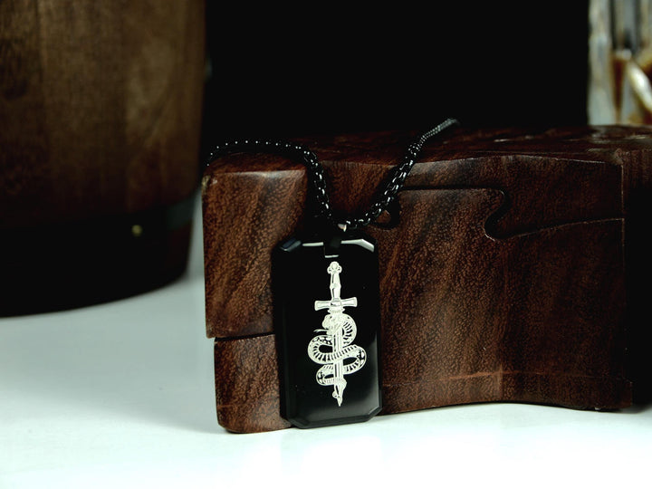 Black Snake Tattoo Design Pendant