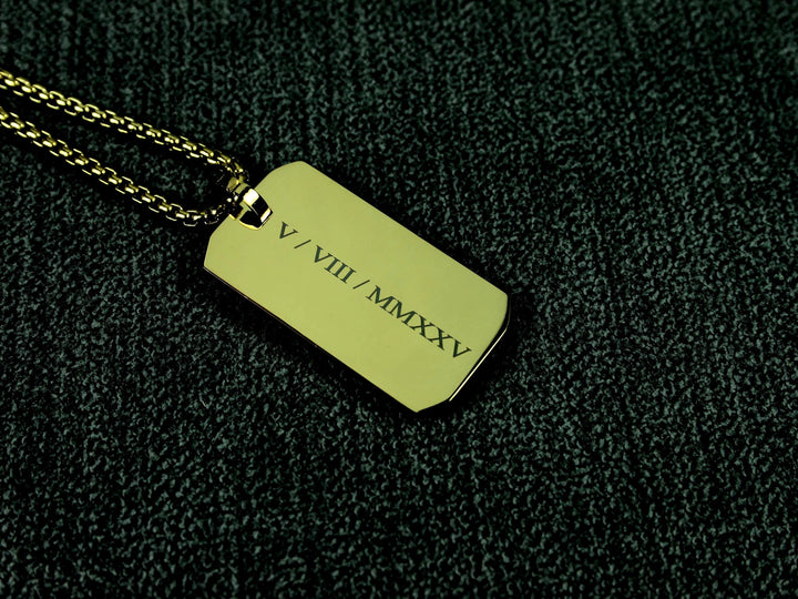 Gold Roman Numerals Pendant Custom Calendar
