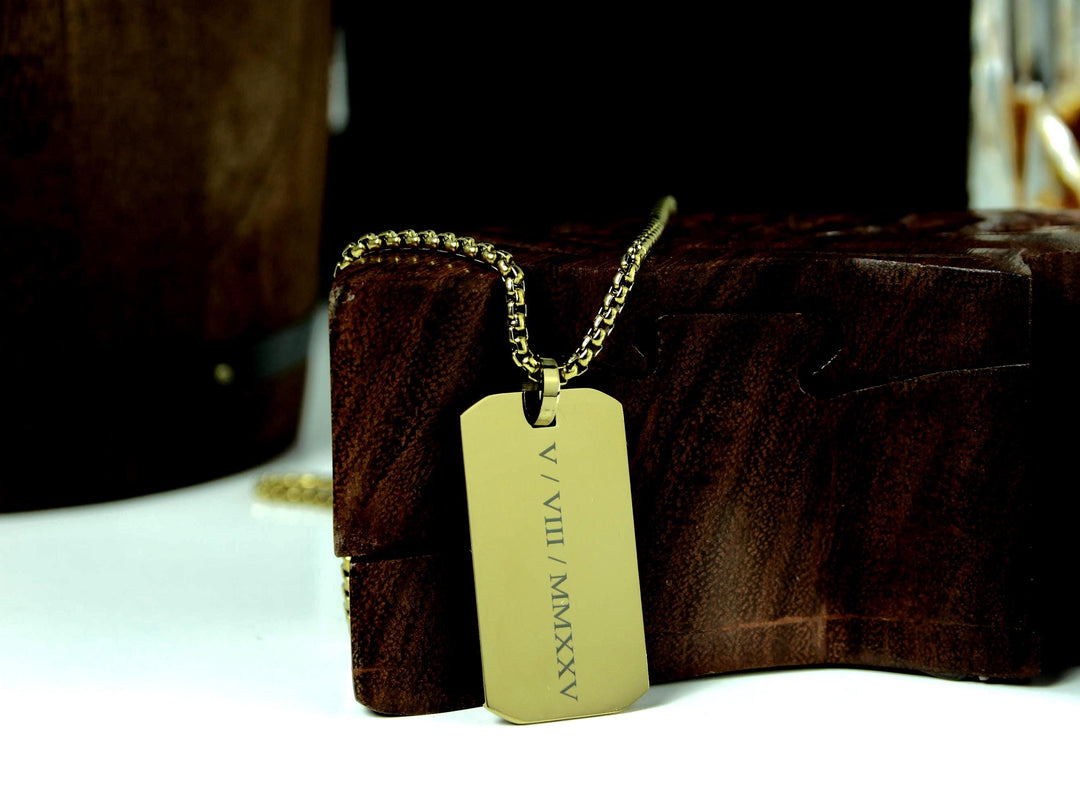 Gold Roman Numerals Pendant Custom Calendar
