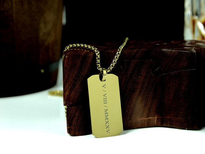 Gold Roman Numerals Pendant Custom Calendar