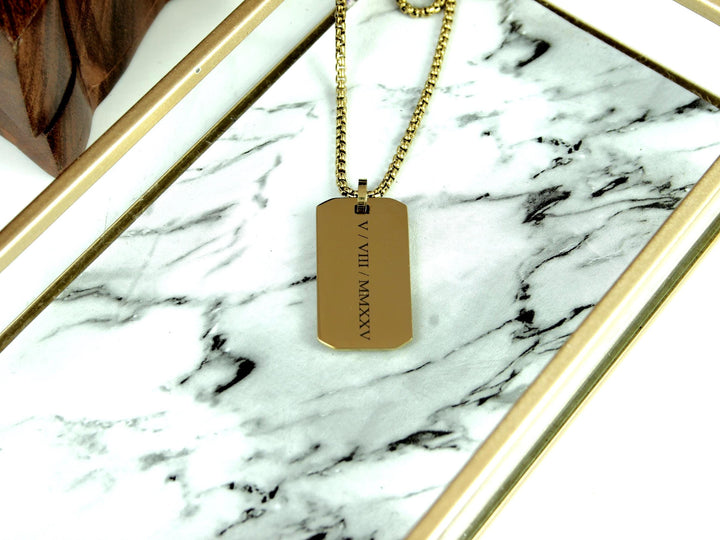 Gold Roman Numerals Pendant Custom Calendar