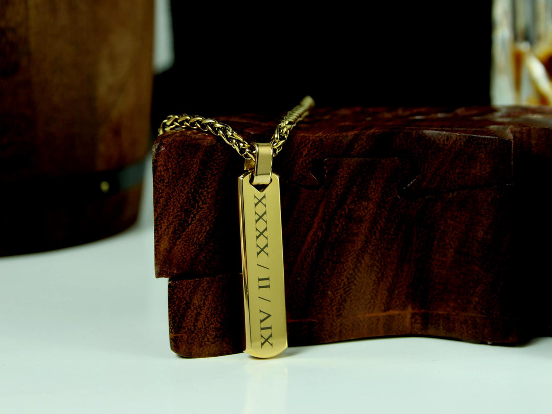 Gold Roman Numerals Necklace