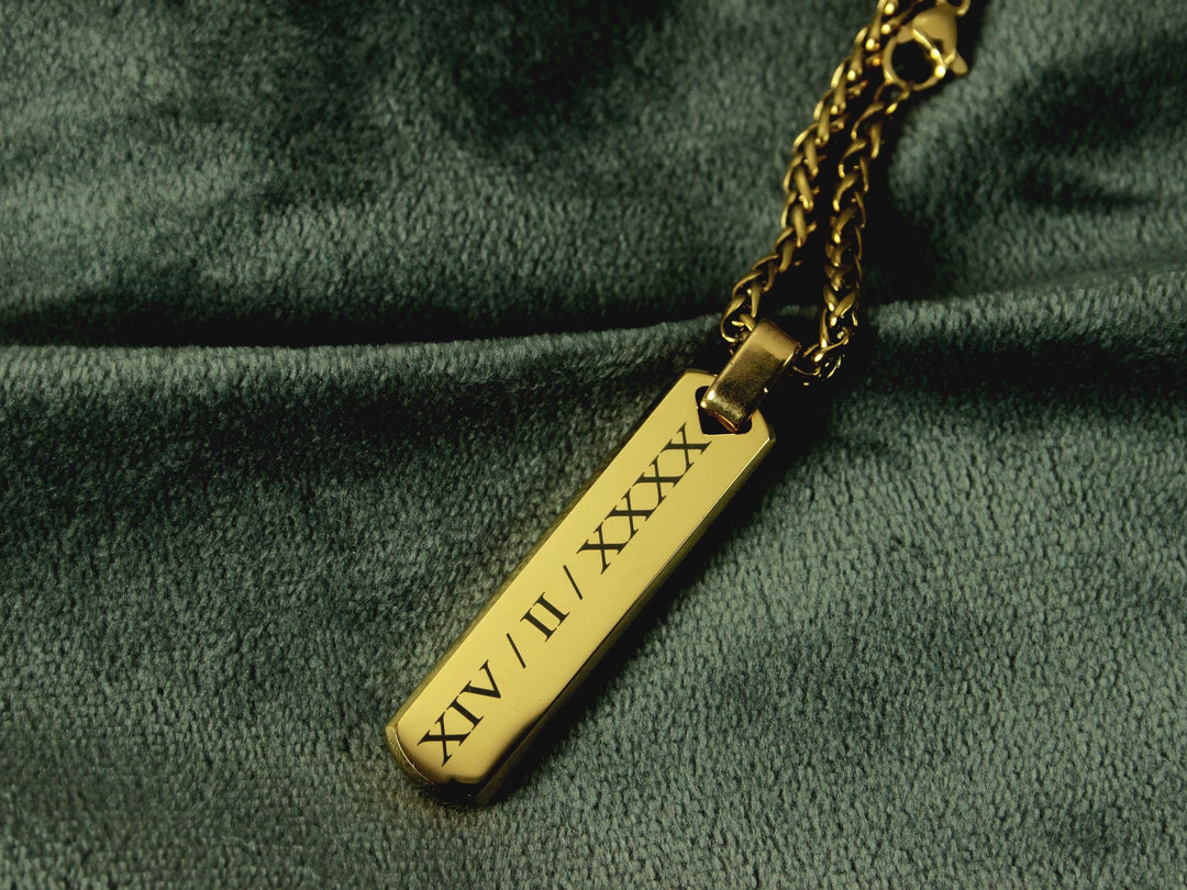 Gold Roman Numerals Necklace
