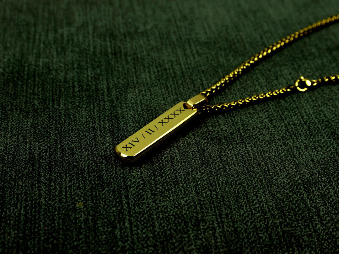 Gold Roman Numerals Necklace