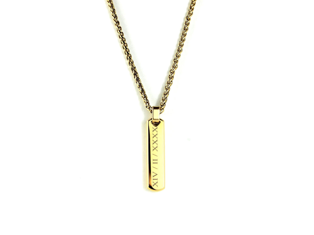 Gold Roman Numerals Necklace