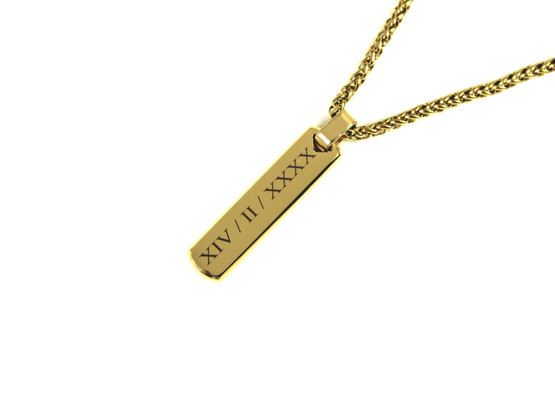 Gold Roman Numerals Necklace