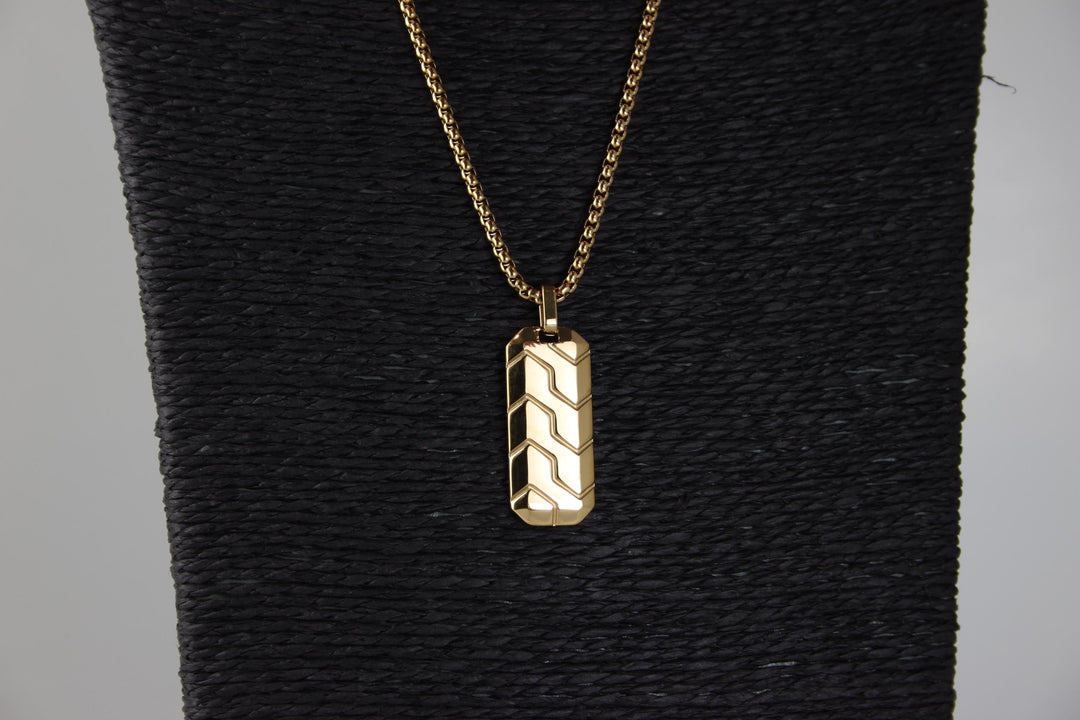 Custom Tyre Tread Pendant Necklace with Initials